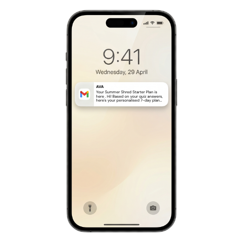 Phone showing the free download arriving in your inbox — click to claim it